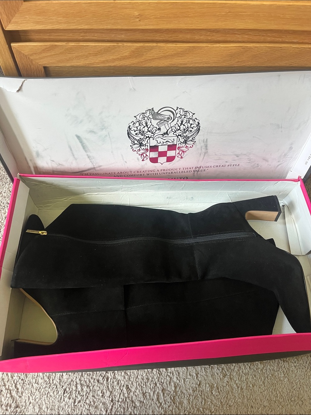Vince Camuto Kailen Black Over-the-Knee Suede Pointed Block Heel Boots